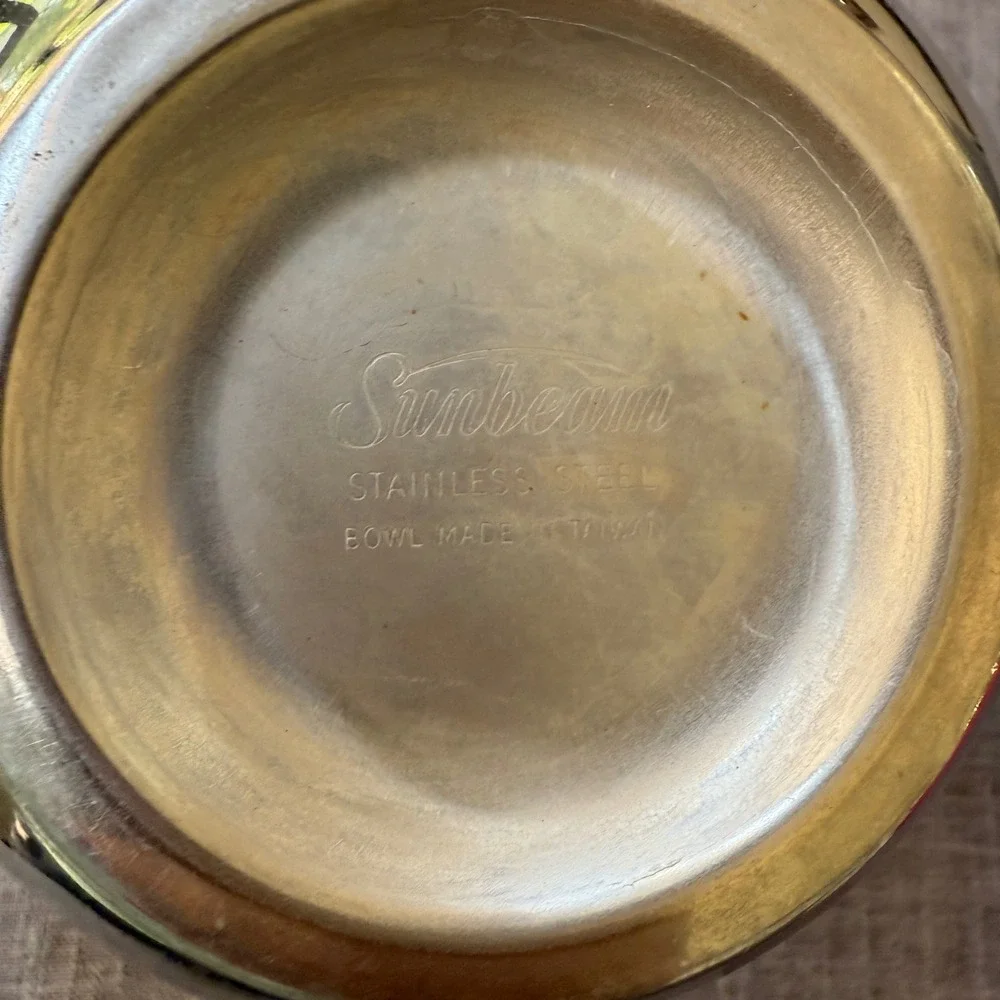 Vintage Sunbeam Stainless Steel Mixing Bowl Set Taiwan Nesting Kitchen Bowls